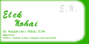 elek mohai business card